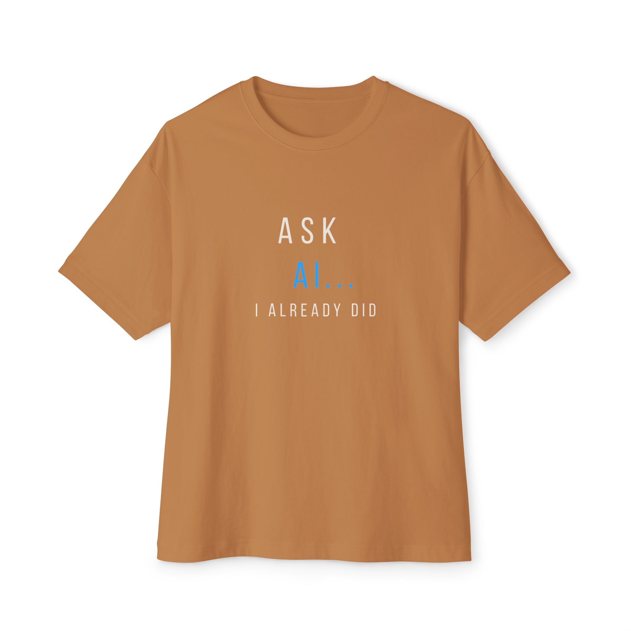AI... Minimalist Graphic Tee — Oversized Boxy White T‑Shirt