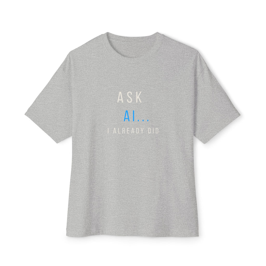 AI... Minimalist Graphic Tee — Oversized Boxy White T‑Shirt
